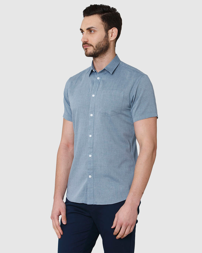 Blue Short Sleeves Shirt
