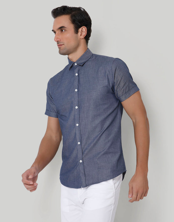 Blue Short Sleeves Shirt