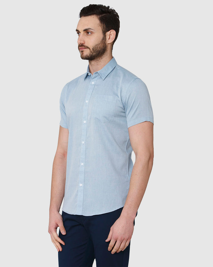 Blue Short Sleeves Shirt