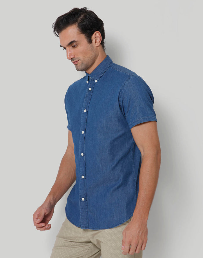 Blue Short Sleeves Shirt