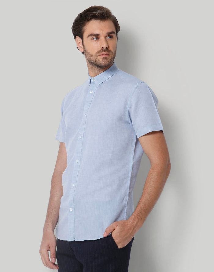 Blue Short Sleeves Shirt
