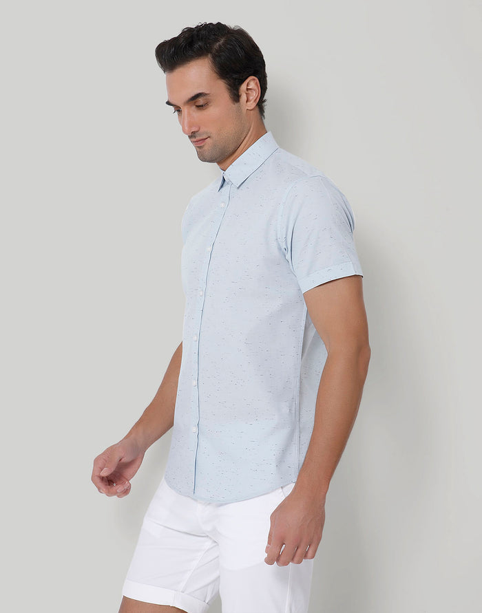 Blue Short Sleeves Shirt