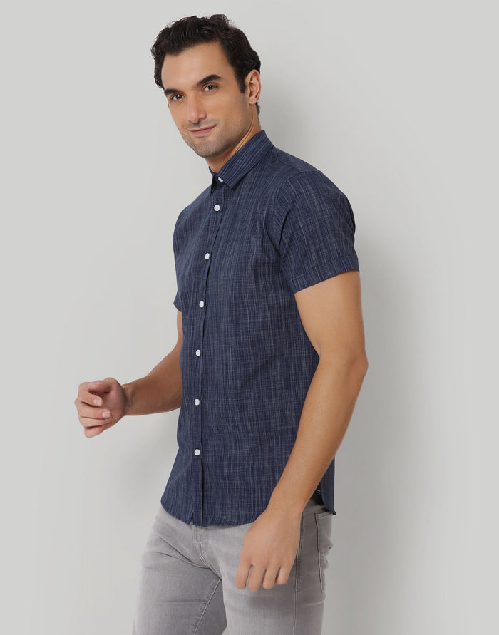 Blue Short Sleeves Shirt