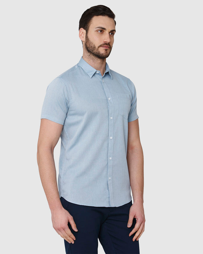 Blue Short Sleeves Shirt