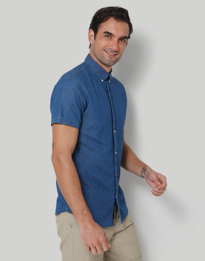 Blue Short Sleeves Shirt
