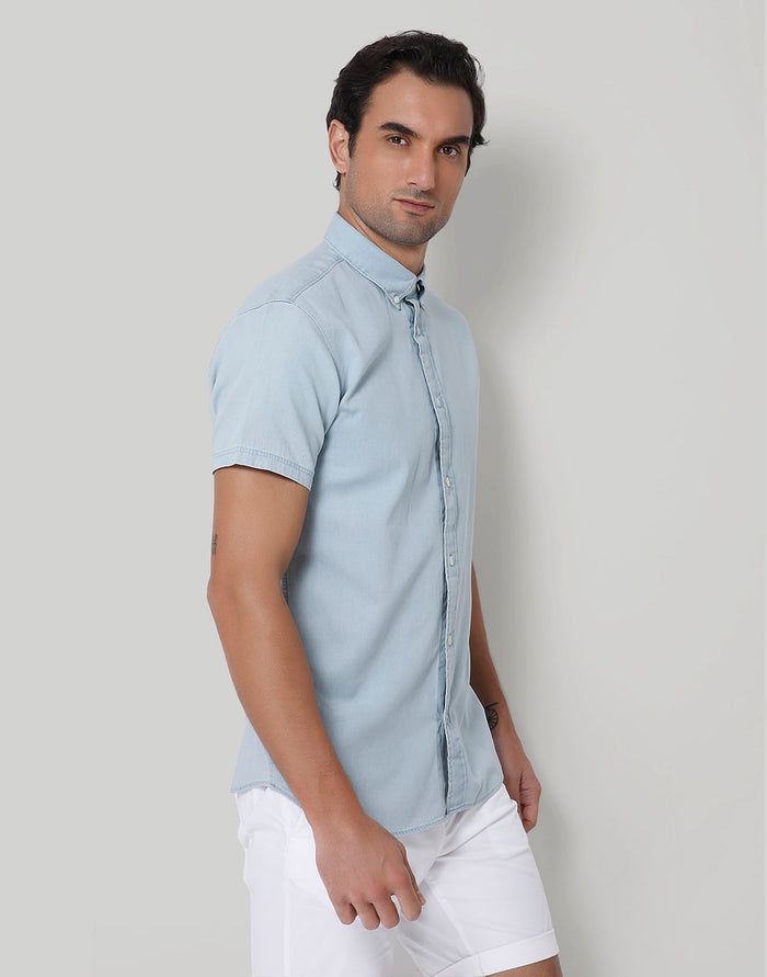 Blue Short Sleeves Shirt