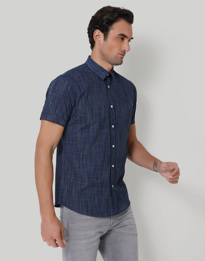 Blue Short Sleeves Shirt