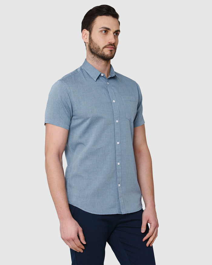 Blue Short Sleeves Shirt