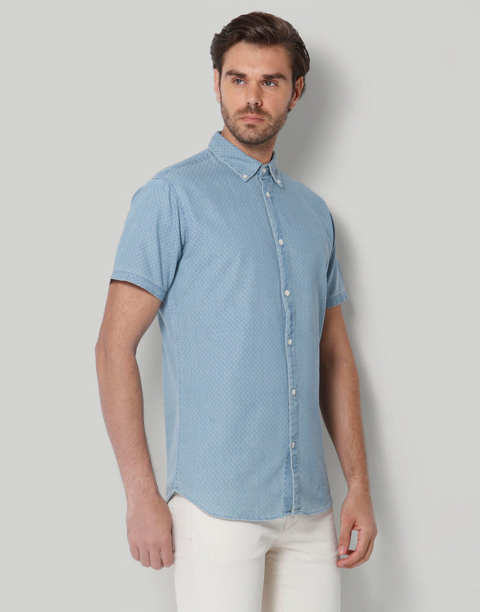 Blue Short Sleeves Shirt