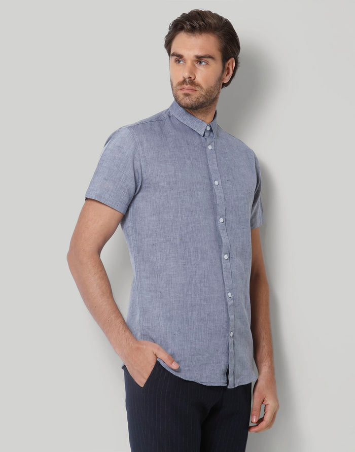 Blue Short Sleeves Shirt
