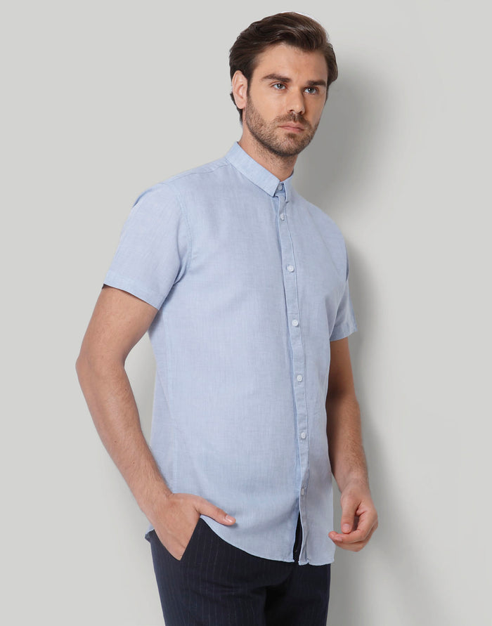 Blue Short Sleeves Shirt