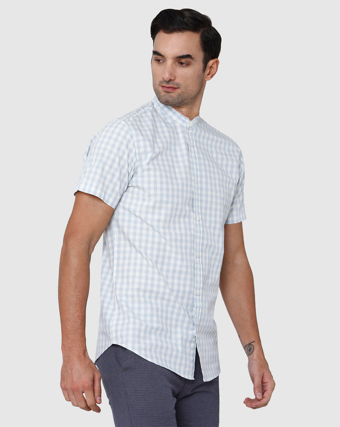Blue Short Sleeves Shirt