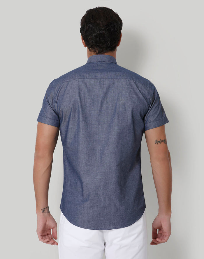 Blue Short Sleeves Shirt