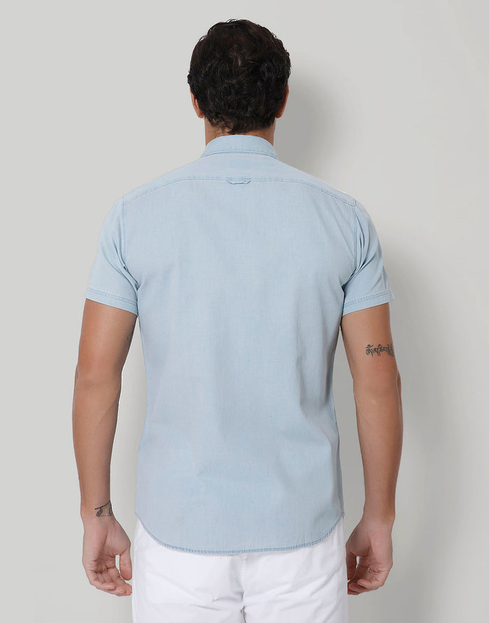 Blue Short Sleeves Shirt