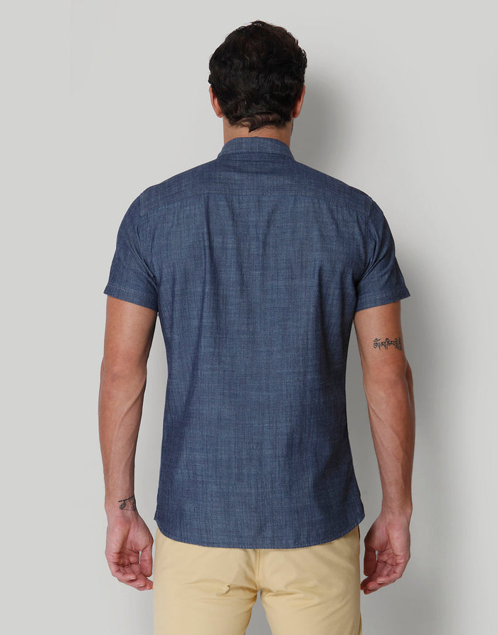 Blue Short Sleeves Shirt