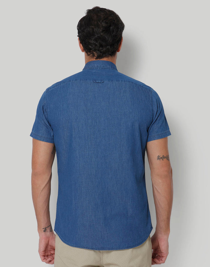 Blue Short Sleeves Shirt