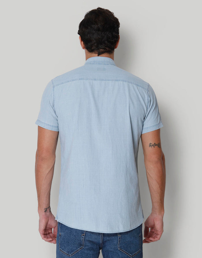 Blue Short Sleeves Shirt