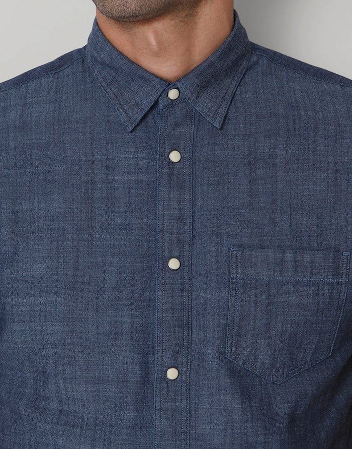 Blue Short Sleeves Shirt