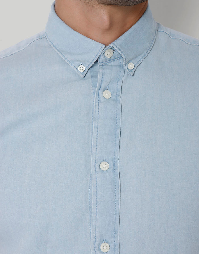 Blue Short Sleeves Shirt