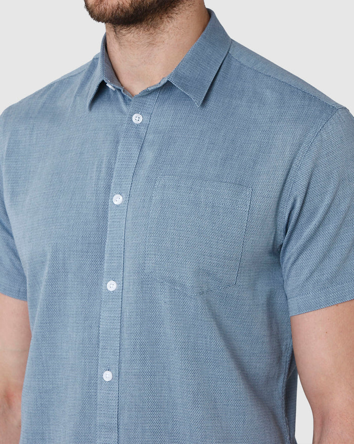 Blue Short Sleeves Shirt