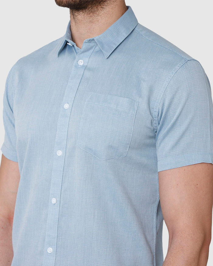 Blue Short Sleeves Shirt