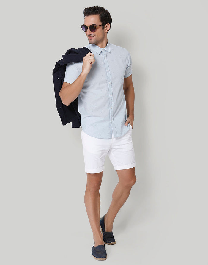 Blue Short Sleeves Shirt