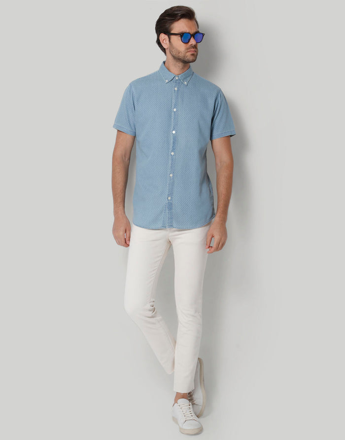 Blue Short Sleeves Shirt