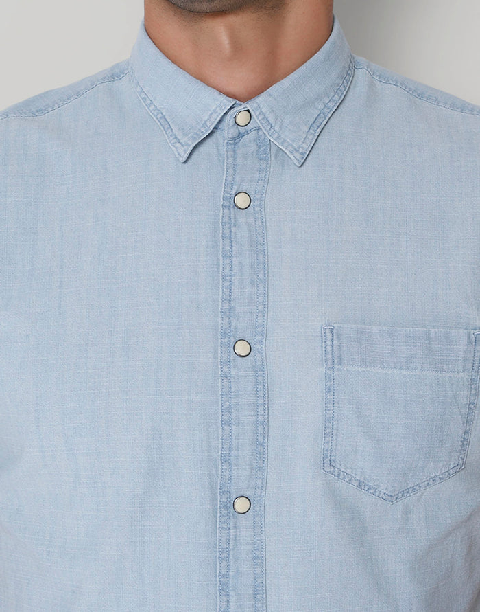Blue Short Sleeves Shirt