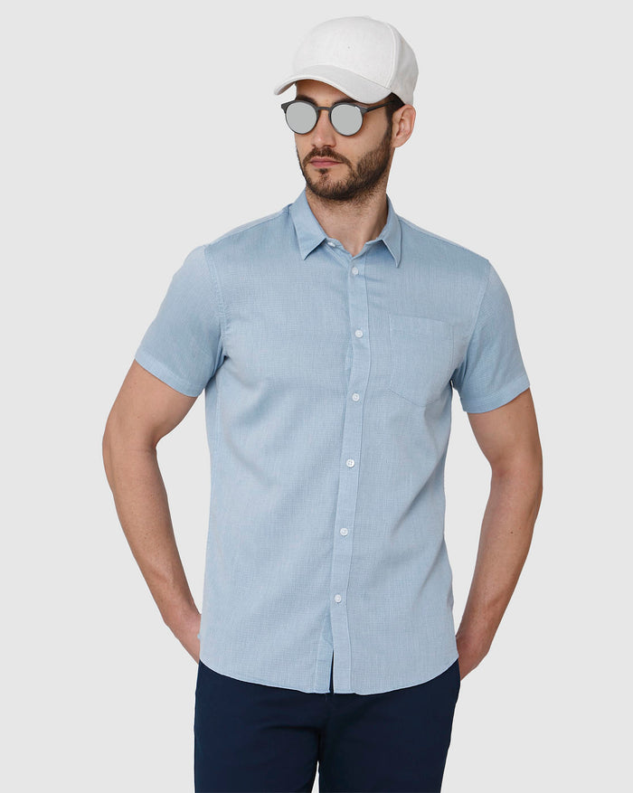 Blue Short Sleeves Shirt