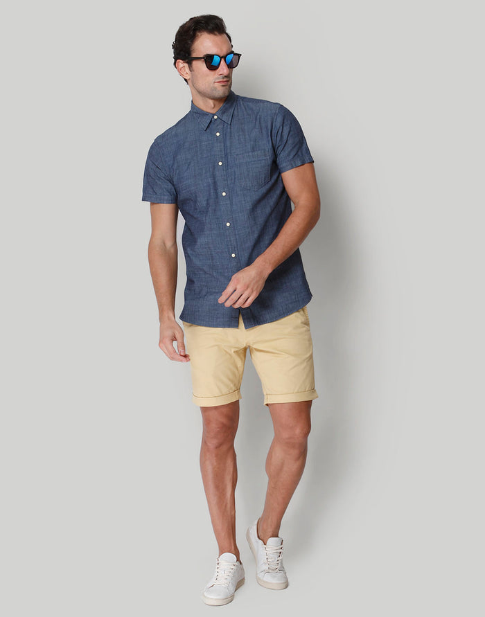 Blue Short Sleeves Shirt