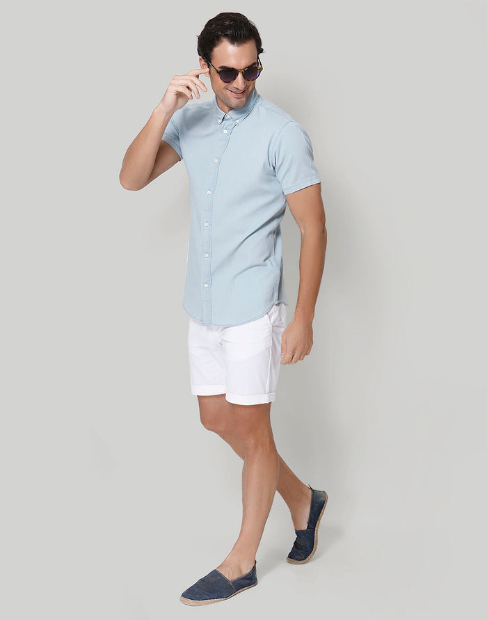 Blue Short Sleeves Shirt