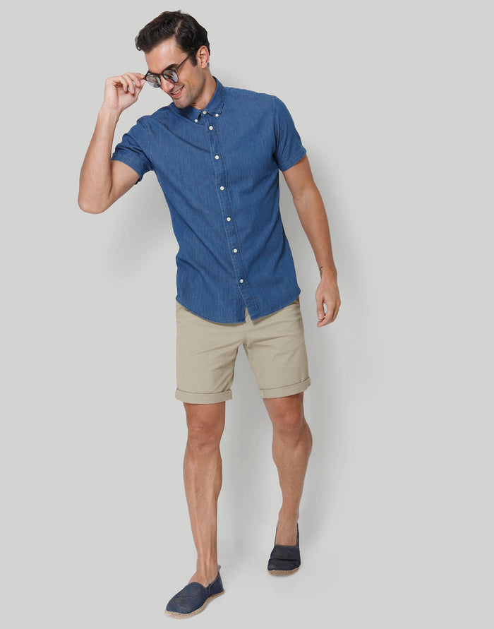 Blue Short Sleeves Shirt