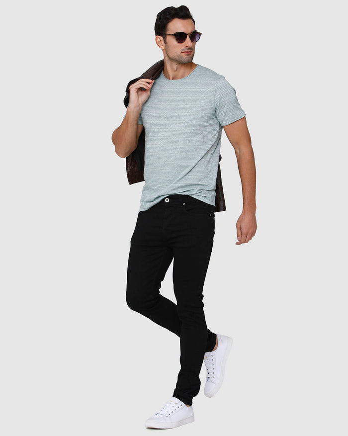 Blue Striped Crew Neck T-Shirt