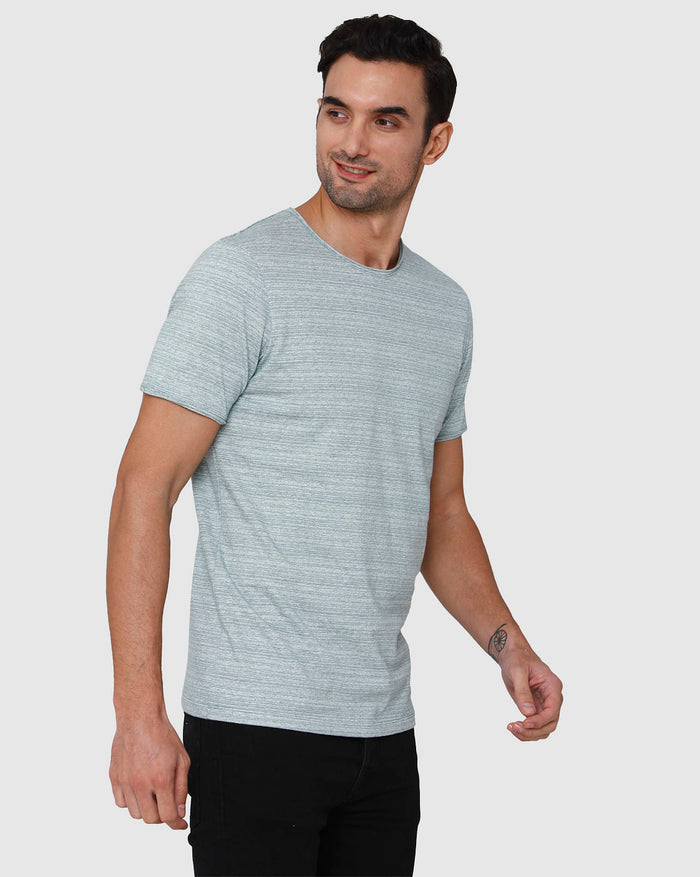 Blue Striped Crew Neck T-Shirt