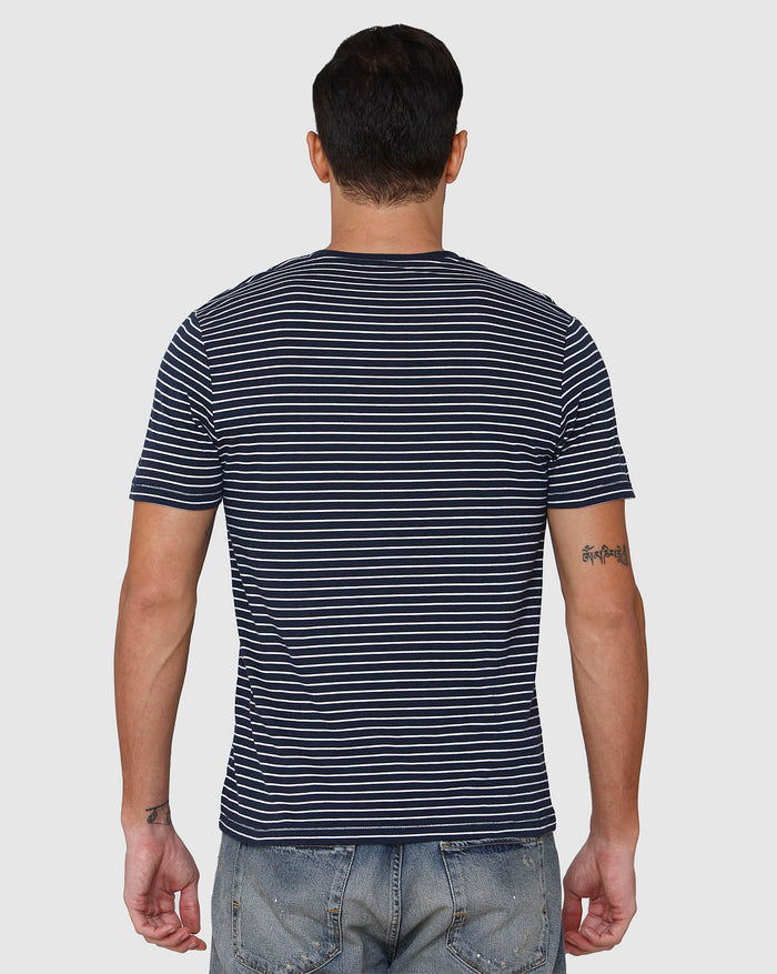 Blue Striped Crew Neck T-Shirt
