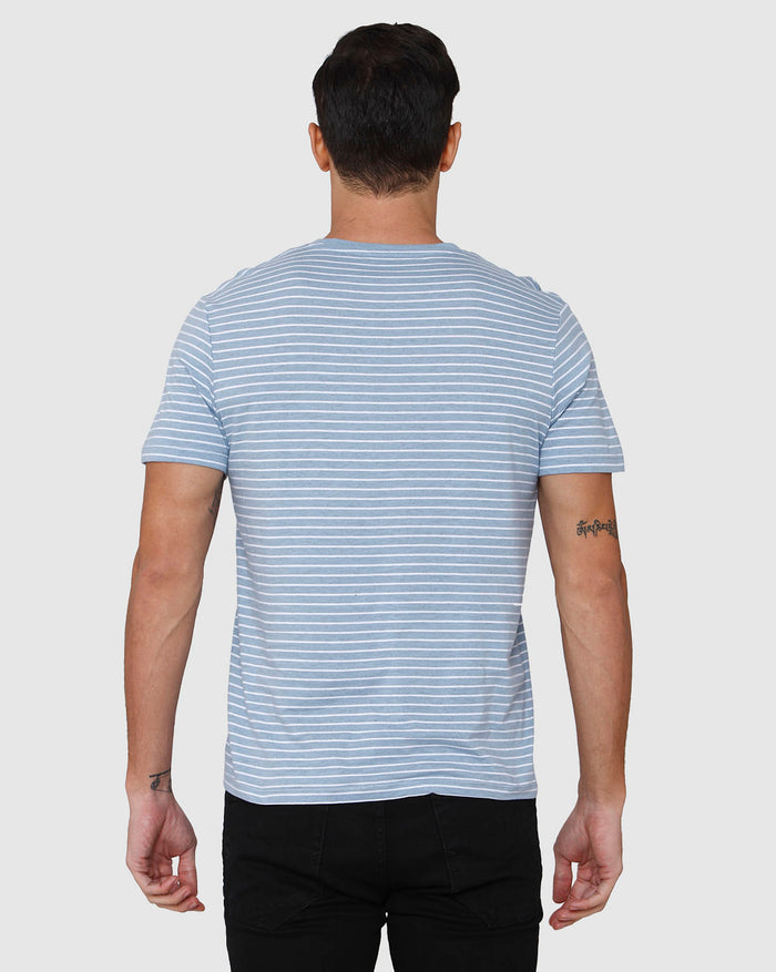 Blue Striped Crew Neck T-Shirt