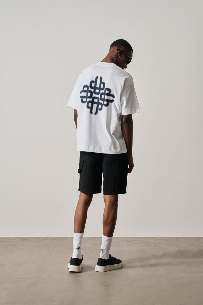 BLURRED GRAPHIC EMBLEM T-SHIRT - NAVY