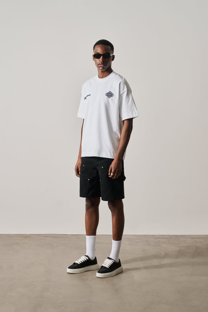 BLURRED GRAPHIC EMBLEM T-SHIRT - NAVY