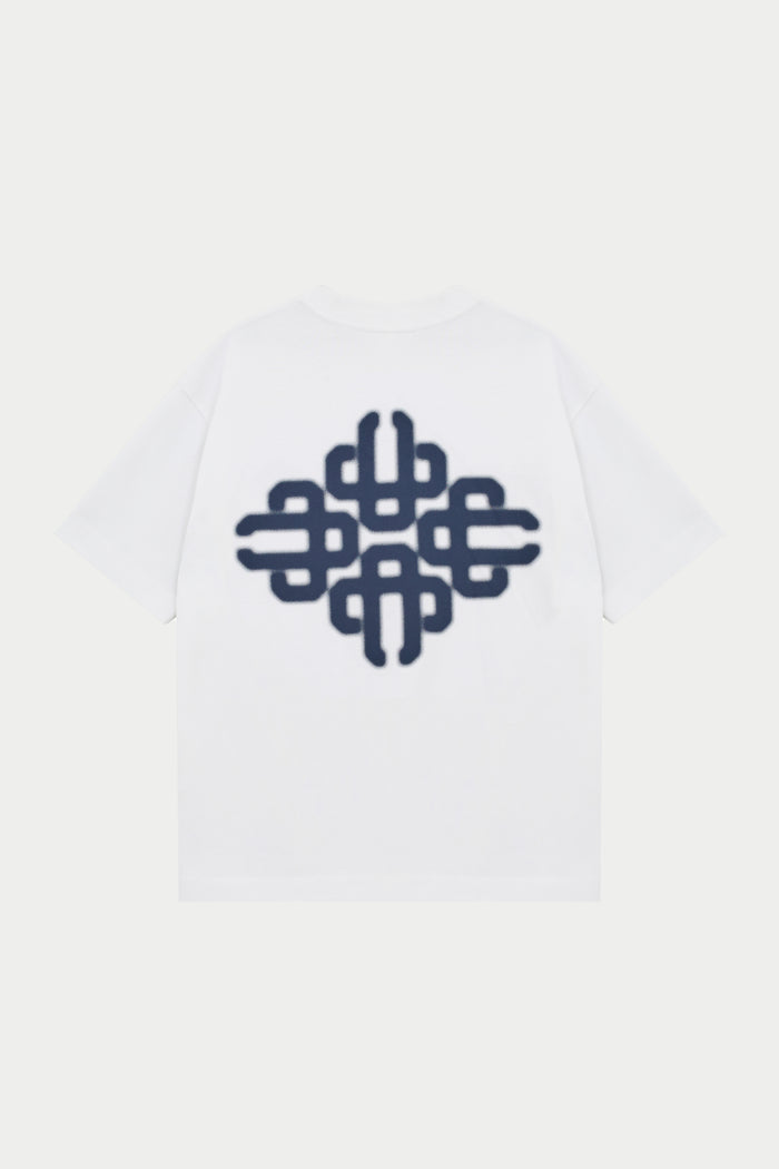 BLURRED GRAPHIC EMBLEM T-SHIRT - NAVY