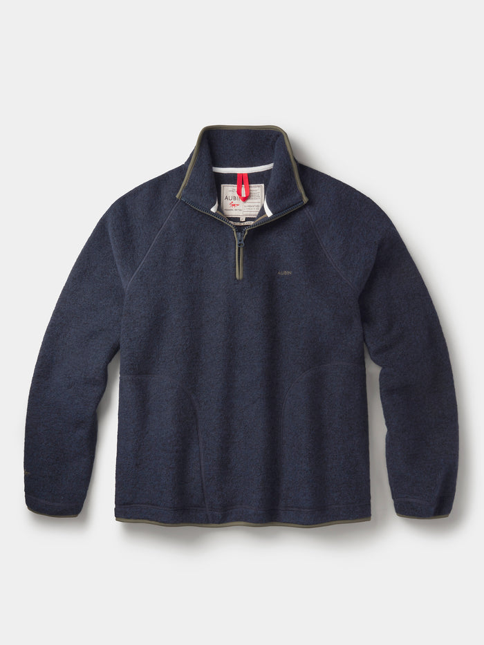 Aubin Navy Bodmin Zip Neck Fleece | Fleece