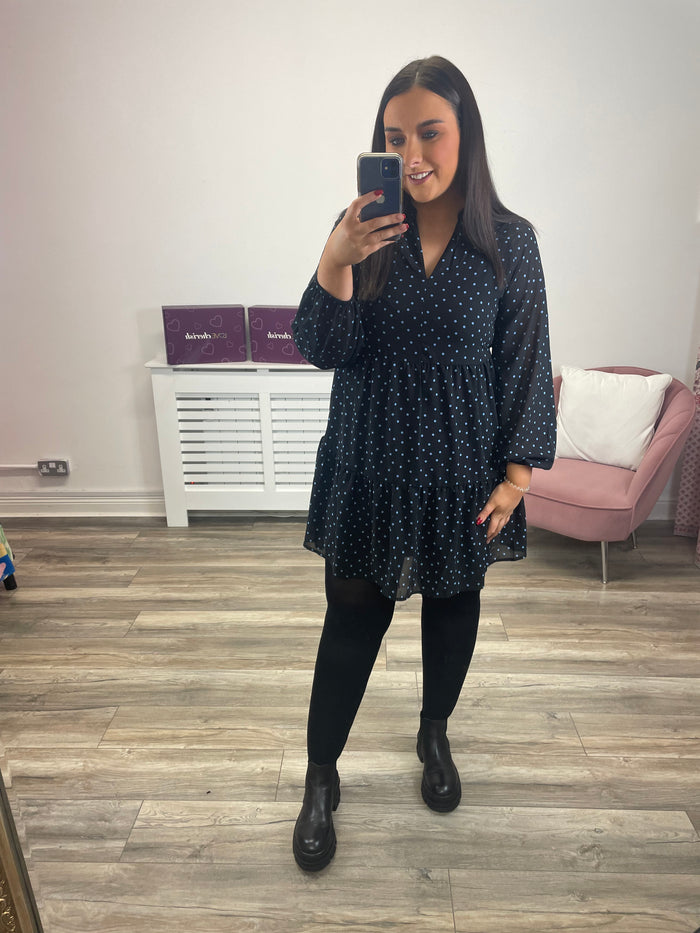 Braylon Smock Dress (Black/Provence)
