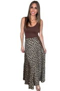 Style the Brown Leopard Mermaid Skirt exclusively at Born To Glam