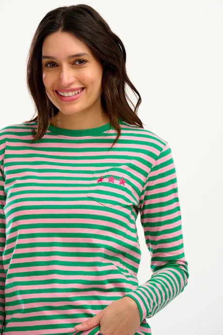 BRUNSWICK JERSEY TOP (PINK/ GREEN TRIPLE STAR)