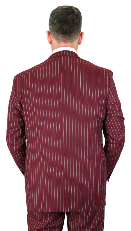 Bullock Striped Suit - Burgundy