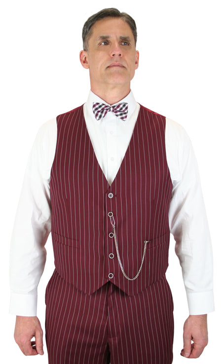 Bullock Striped Suit - Burgundy