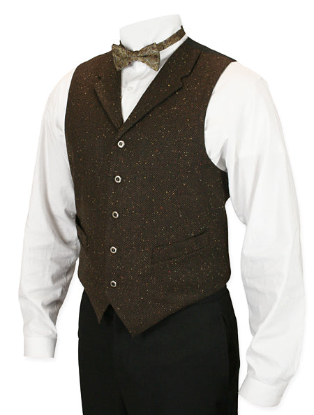 Burke Herringbone Vest - Walnut