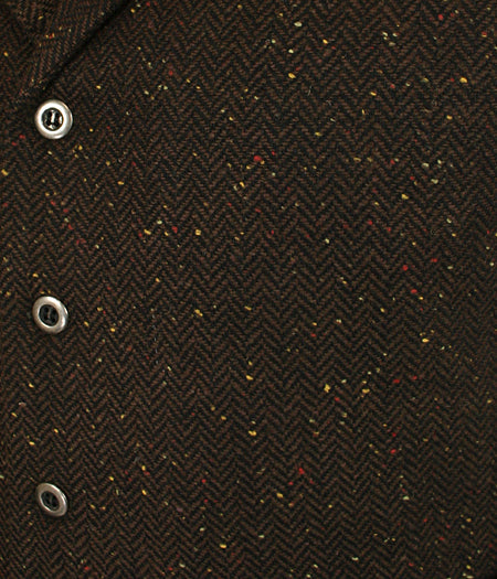 Burke Herringbone Vest - Walnut