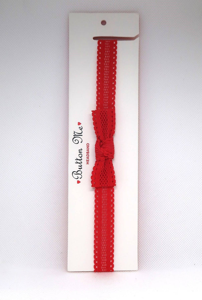 Button Me Baby Scalloped Bow Headband