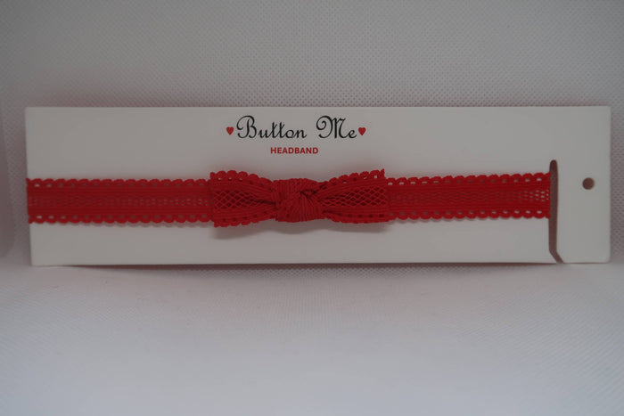 Button Me Baby Scalloped Bow Headband