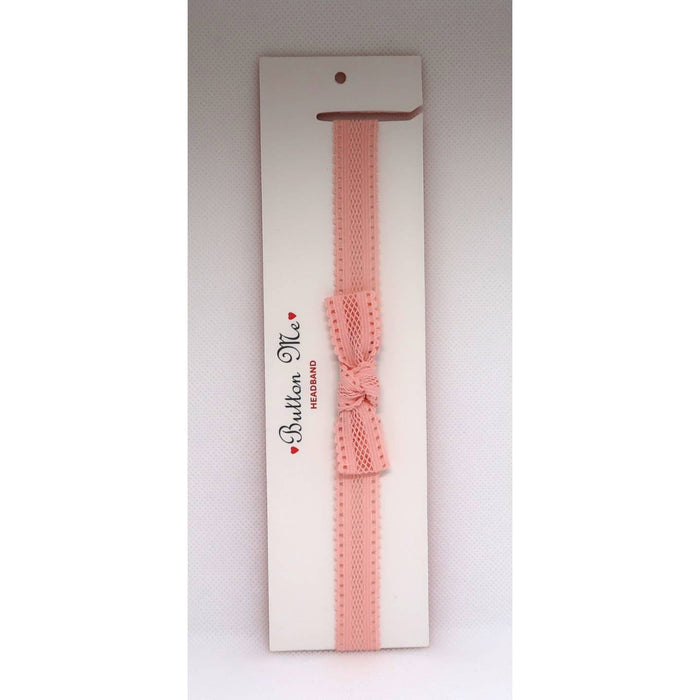 Button Me Baby Scalloped Bow Headband